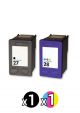 Compatible HP 27 + 28 Value Pack of 2 ( 1Black + 1 Colour )