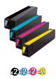 Compatible HP High Yield Ink Cartridge Value Pack of 8 (2 Black + 2 Cyan + 2 Magenta + 2 Yellow)