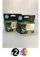 Genuine HP High Yield Ink Cartridge Value Pack of 3 (2 Black + 1 Colour)