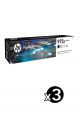 Genuine HP High Yield Black Ink Cartridge Value Pack of 3 (3 Black)