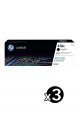 Genuine HP #410BX Black Toner Value Pack of 3 ( 3 Black )