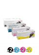 Genuine Fuji Xerox CT201591-201594 Toner Value Pack (2 Black + 2 Cyan + 2 Magenta + 2 Yellow)
