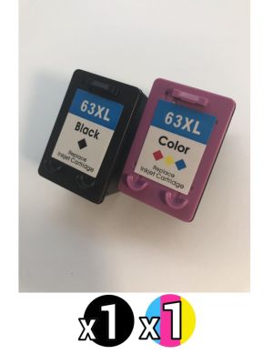Compatible HP 63XL Value Pack (1 Black + 1 Colour)