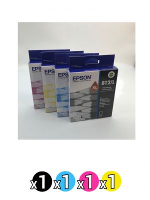 Genuine Epson 812XL Value Pack ( 1 Black + 1 Cyan + 1 Magenta + 1 Yellow)